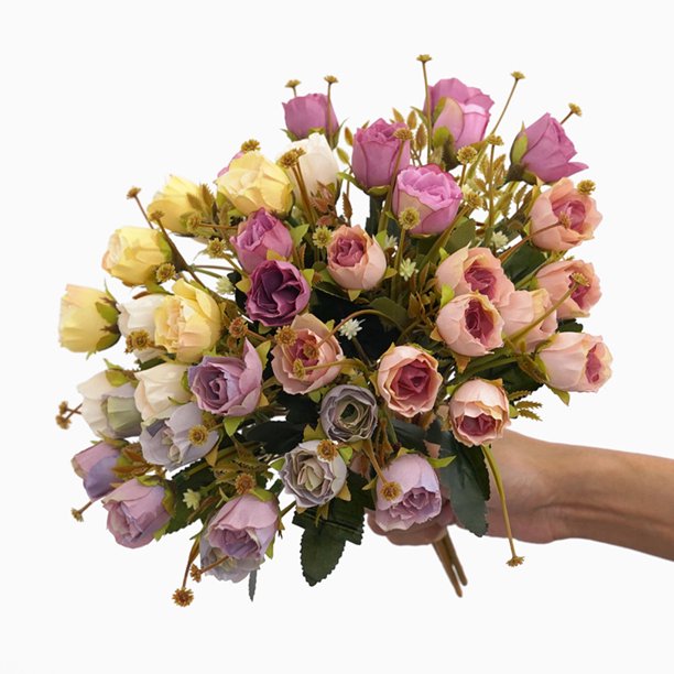 Gwong Decoración hogareña Decoraciones de flores artificiales Hermosas ornamentos de ramo de rosas Inicio Decorativo Rose Hogar Gwong 51006077
