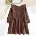 thumbnail image 2 of Gubotare Girls Winter Dresses Toddler Girls Dress Straight Tulle Long Sleeve Girl Dresses 3T 4T (Brown,3-4 Years), 2 of 9