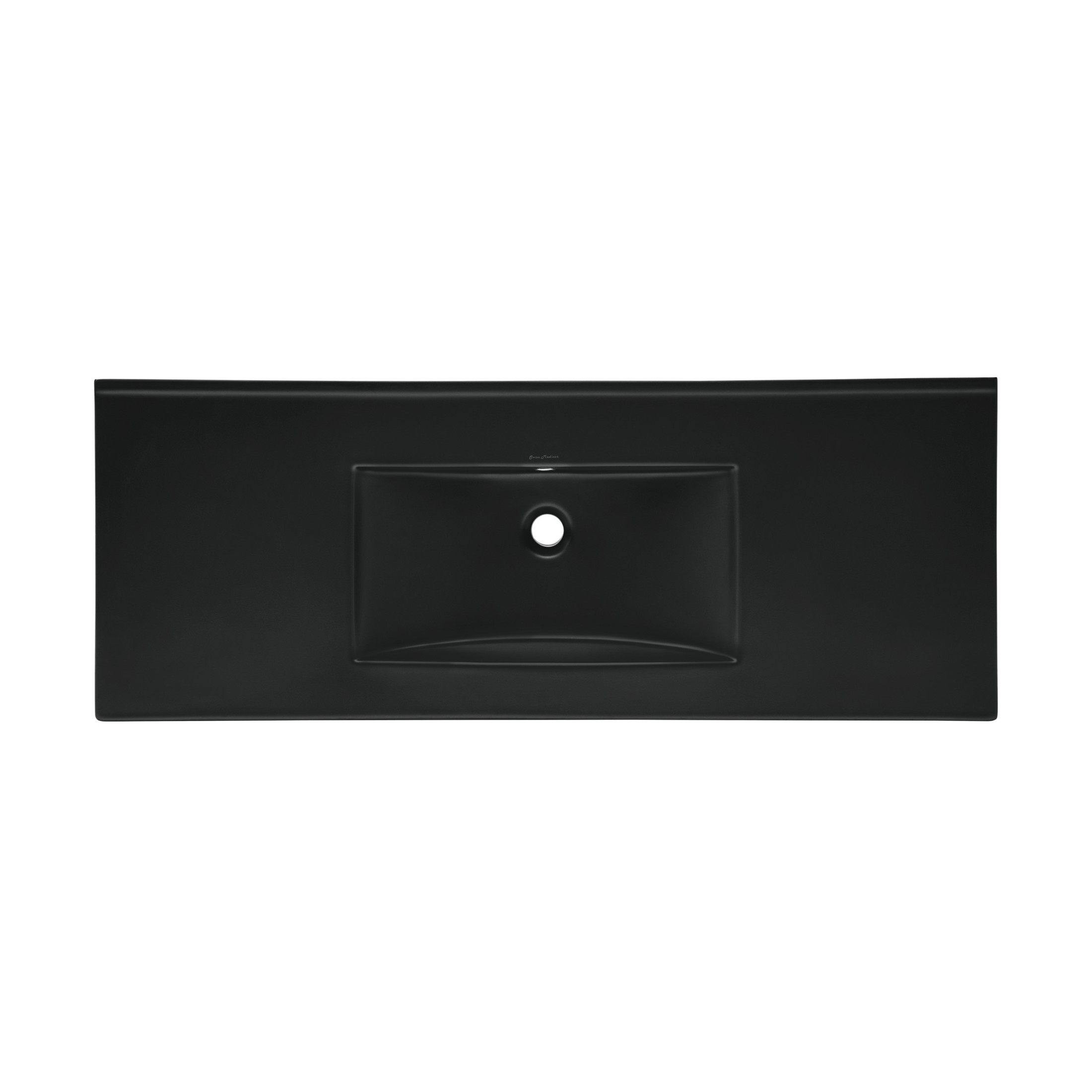48" Zero Hole Vanity Sink Top in Matte Black