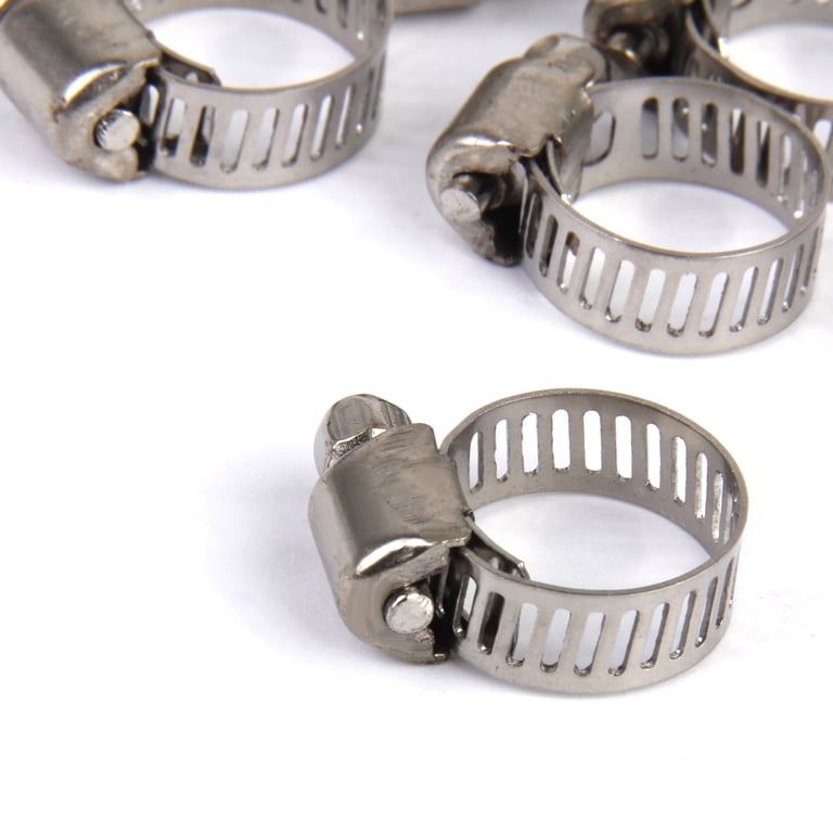 15 Pack 3/4" To 1" Adjustable Hose Clamps - Stainless Steel Worm Drive Clips For Fuel Line, Plumbing