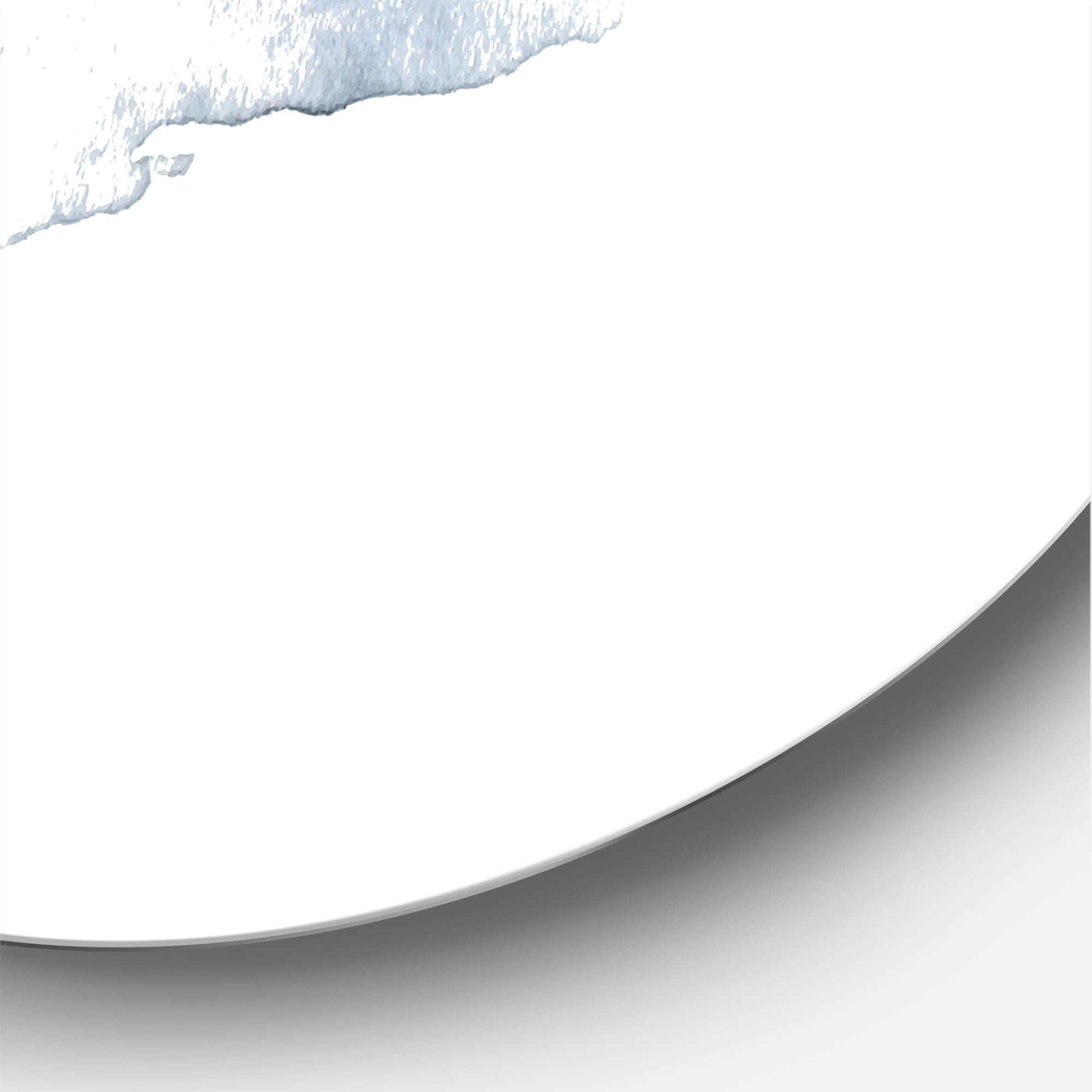Designart 'Minimalistic Seascape With Boat and Black Mountains' Nautical & Coastal Circle Metal Wall Art 29x29 - Disc of 29
