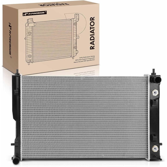 A-Premium Engine Coolant Radiator Assembly with Transmission Oil Cooler Compatible with Pontiac GTO 2004, 5.7L, Automatic Transmission Replace# 92147801, 92147802