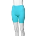thumbnail image 5 of A2Y Women's Basic Solid Premium Cotton Mid Thigh High Rise Biker Bermuda Shorts Ice Blue 5XL, 5 of 5