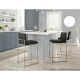 thumbnail image 6 of LumiSource Stainless Steel, Black PU Fuji High Back Counter Stool - Set of 2, 6 of 12