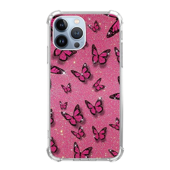 Aesthetics Pink Butterfly Case Compatible with iPhone 11 Pro,Unique Art Design TPU Bumper Cover Case