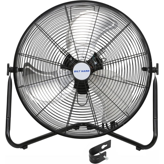 BILT HARD 4600 CFM 20" High Velocity Floor Fan, 3-Speed Heavy Duty Industrial Metal Fans with Wall-Mounting System, Portable Durable Cooling Fan for Large Space Commercial Garage,Greenhouse