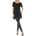 thumbnail image 2 of White Mark Short Sleeve Swing Tunic Top, Women's, S-XL, 2 of 6