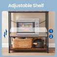 thumbnail image 3 of LEDREM 6-Tier Industrial Coffee Bar & Baker's Rack, Adjustable Kitchen Shelving Unit with Hooks, Microwave Stand for Small Spaces, 65.7 Inch, Rustic Brown & Black, 3 of 6