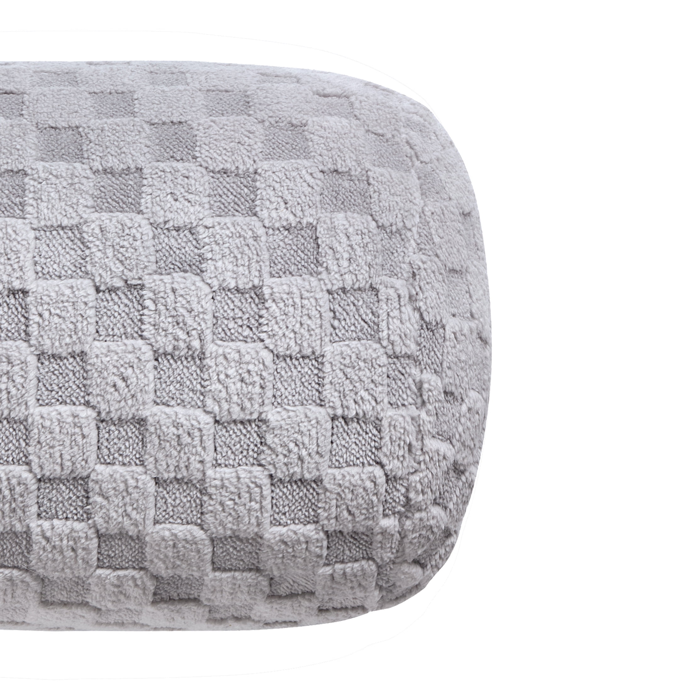 Mainstays 11" x 10" Gray Sherpa Check Bolster Decorative Pillow