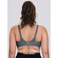 thumbnail image 3 of Wingslove Women's Sports Bra Full Coverage Wireless Bra Plus Size High Impact Non Padded Workout Bra,Gray 46DD, 3 of 12
