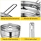 thumbnail image 3 of Bateria de Cocina Acero Inoxidable, Juego de Ollas y Sartenes Antiadherentes con Ollas y Espátulas Reforzadas, Apta para Cocinas Eléctricas y de Gas, Apta para Lavavajillas (18 P, 3 of 8