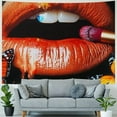 thumbnail image 4 of Autua  Watercolor Female Lips Tapestry Wall Hanging Rainbow Tie Dye Tapestries Street Art Tapestry Xlarge 70X92 For Kids Boys Girls,Colorful Graffiti Wall Art Decor For Bedroom Living Room 60x50inch, 4 of 6