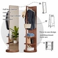thumbnail image 4 of 360 ° giratorio 66 "x17.8" espejo multifuncional de longitud completa con gancho de almacenamiento rack, 4 of 5