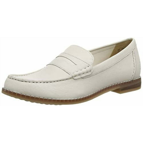 Hush Puppies Women's Wren Loafer, Ivory Leather, 8.5 Wide