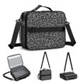 thumbnail image 5 of Black and Gray Leopard Print Insulated Lunch Bag with Shoulder Strap and Bottle Holder,Bento School Lunch Bag Box,11x9.5x3.5 Inches, 5 of 5