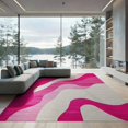 thumbnail image 2 of ODIKA 8'x10' Machine Washable Non-Slip Area Rug, Abstract Artistry for Modern High Traffic Rug, Pink, 124640, 2 of 7