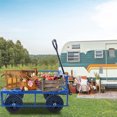 thumbnail image 3 of Jump Into Fun Wagon Cart, Metal Utility Wagon 550LBS Capacity, Garden Cart with Wheel, Mesh Metal Frame & Removable Sides, Yard Wagon Large Heavy Duty Wagon, Garden Cart and Wagon, Blue, 3 of 7