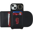 thumbnail image 5 of for iPhone 13 Case with Strap for Women,for iPhone 14 Phone Case Wallet with Card Holder,Credit Card Holder,Ring Stand,Crossbody Lanyard,PU Leather Cases for iPhone 13/14 6.1''(Black), 5 of 9