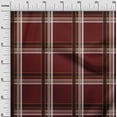 thumbnail image 2 of oneOone Cotton Flex Maroon Fabric Madras Check Sewing Material Print Fabric By The Yard 40 Inch Wide, 2 of 4