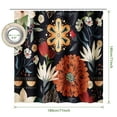 thumbnail image 4 of BSHAPPLUS® Dark Boho Folk Art Floral Shower Curtain, 72"x72" Vintage Bohemian Ethnic Flower Design, Waterproof Fabric with 12 Hooks, Moody Boho Chic Bathroom Decor, 4 of 11