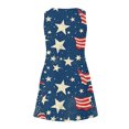 thumbnail image 5 of Fridja Liquidation T-Shirts Patriotiques pour Femmes Décontractés avec Poches Robe d'Été Imprimée Florale Col en V Mini Robes Vêtements d'Extérieur (Bleu, L), 5 of 5