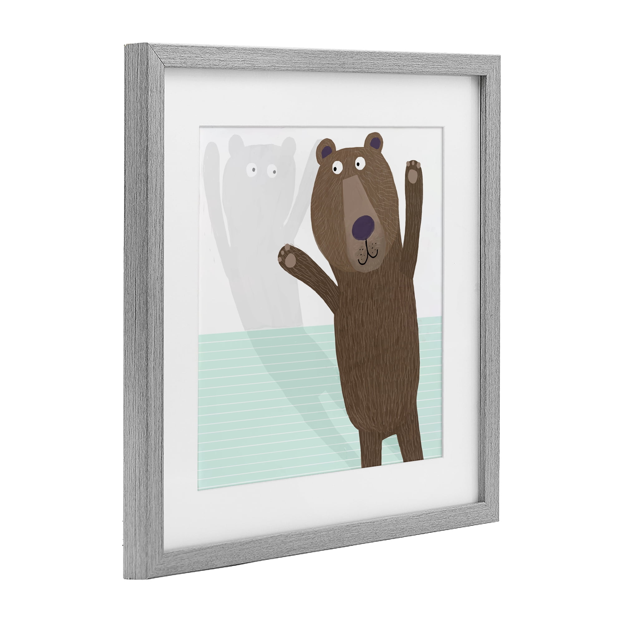 Stupell Industries Whimsical Bear Shadow Gray Framed Print Under Glass, design by Carla Daly