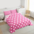 thumbnail image 3 of Homewish Teens Female Men Polka Dots Bedding Comforter Set 2pcs,Pink White Twin Comforter Sets Microfiber,Minimalist Vintage Geometric Circle Breathable Bedding Set,Super Cozy Room Decor, 3 of 8