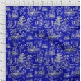 thumbnail image 4 of oneOone Cotton Poplin Twill Lapis Blue Fabric Asian Japanese Pattern Sewing Material Print Fabric By The Yard 56 Inch Wide, 4 of 4
