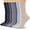 A-deep color, variant on Womens Crew Cotton Knit Socks Casual Breathable Ladies Socks 7 Pairs, Size 7-9