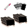 thumbnail image 4 of Langgg 10Pcs Double Face Mini Tableau Noir en Bois Message Panneau Signe Tags, 4 of 9