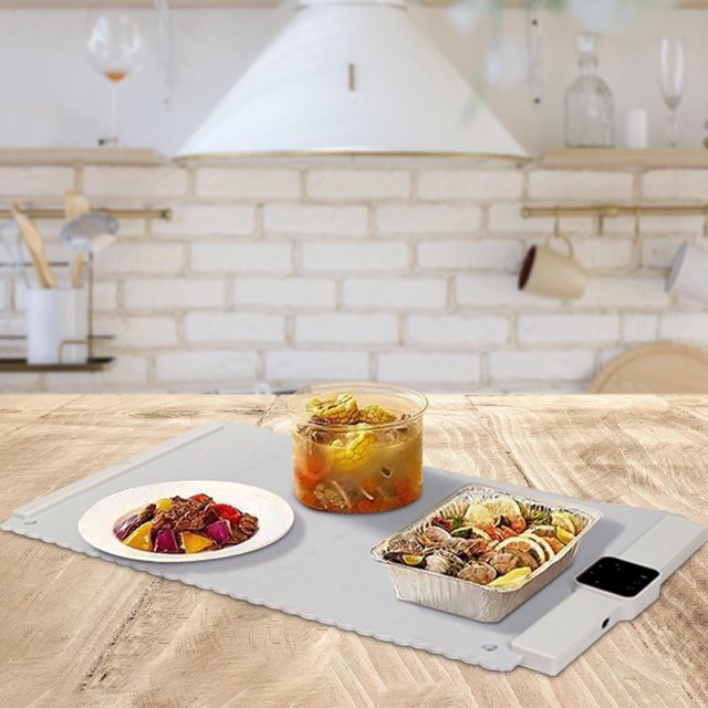 Bandeja eléctrica para calentar alimentos, tapete calefactor de silicona, calentador de alimentos de calentamiento rápido, control de temperatura para L