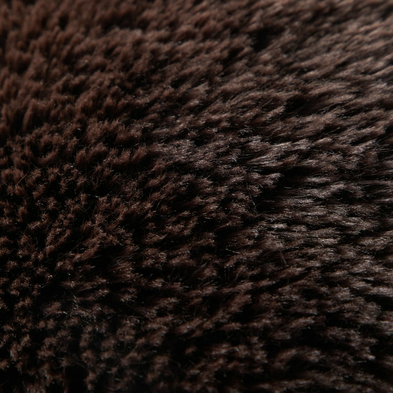 Mainstays Super Lux Shag Faux Fur Pillow - Brown - 19 x 19 in