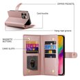 thumbnail image 5 of Crossbody for iPhone 12 Pro / iPhone 12 6.1" Phone Case Wallet with Card Slots Zipper Pocket, PU Leather Magnetic Shoulder Strap Purse Cover with Flip Kickstand for Women Girls, Pink, 5 of 10