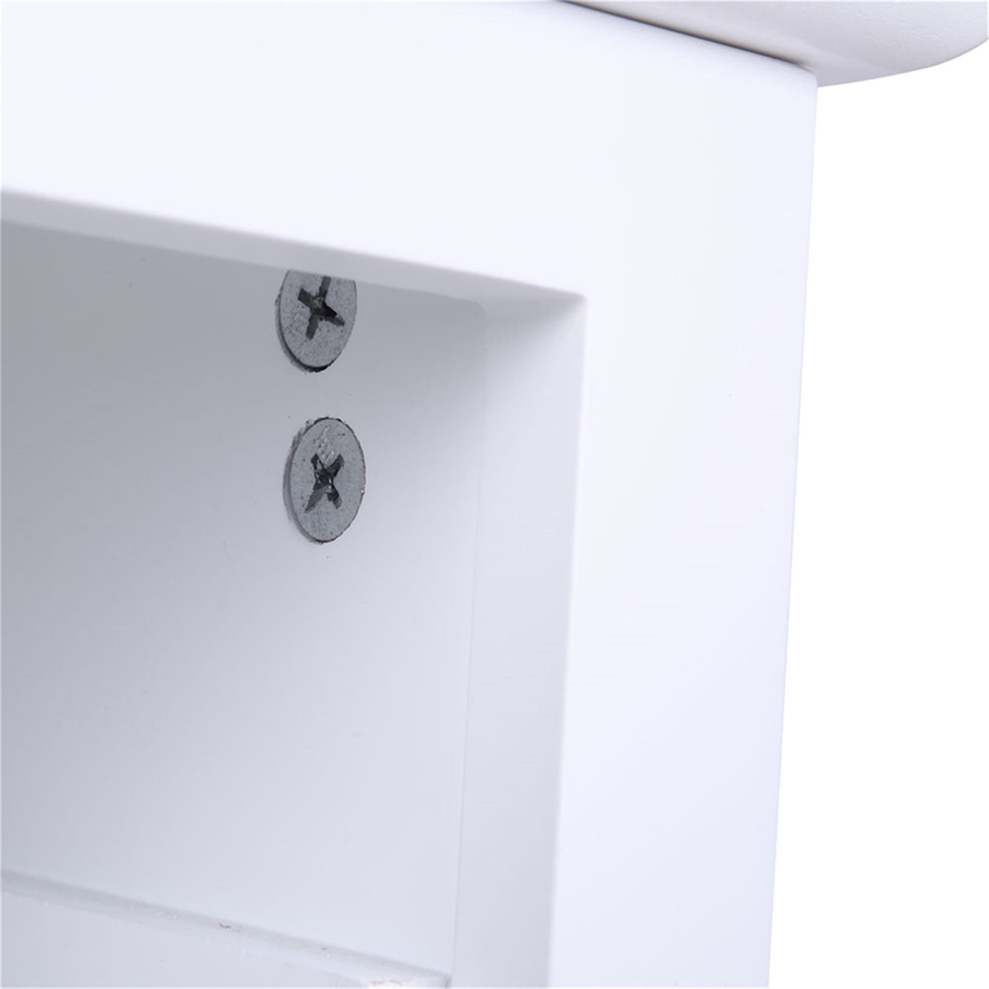 Kepooman 2pcs Two-Tier Nightstand, Bedside Table with Drawers for Bedroom, White
