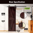 thumbnail image 3 of Homacer 5-in-1 Design 20'' W x 80'' H x 1-3/8'' D Solid Wood Barn Door, Finished and Unassembled, with Pre-drilled Holes for Easy Assemble and Pre-routed Groove, Interior Only (Red Mahogany), 3 of 7