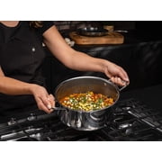 HexClad 5 Quart Hybrid Stainless Steel Pot with Glass Lid, Nonstick