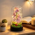 thumbnail image 5 of Handmade Crochet Flower Night Light, LED Knitted Flower Lamp Dome, Warm Glow Bedroom Desktop Decor Gift For Women Mom Girls Birthday, 5.12x2.76x2.76 Inch, 5 of 7