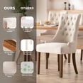 thumbnail image 6 of Colamy Button-Tufted Upholstered Fabric Dining Chairs with Wood Legs for Living Room, Kitchen set of 2, Beige, 6 of 9