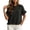 Black, variant on MexChoioe Sweaters for Women Crew Neck Eyelet Knit Ruffle Cuff Short Sleeve Relaxed Fall Knit Jumper for Women