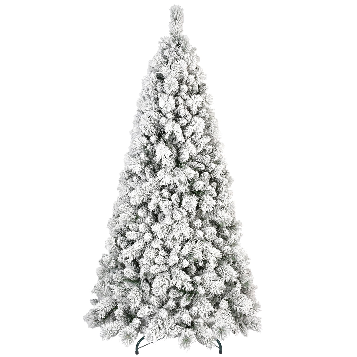 4ft Prelit Snow Flocked Christmas Tree with 150 LED Lights 350 Tips Hinged Branches Indoor Decor