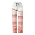 thumbnail image 2 of Gibobby pantalones anchos mujer Pantalones de yoga sueltos con estampado de cintura elástica y tira de bolsillo de cintura alta para mujer Pantalones largos casuales (Rosa, XL), 2 of 5