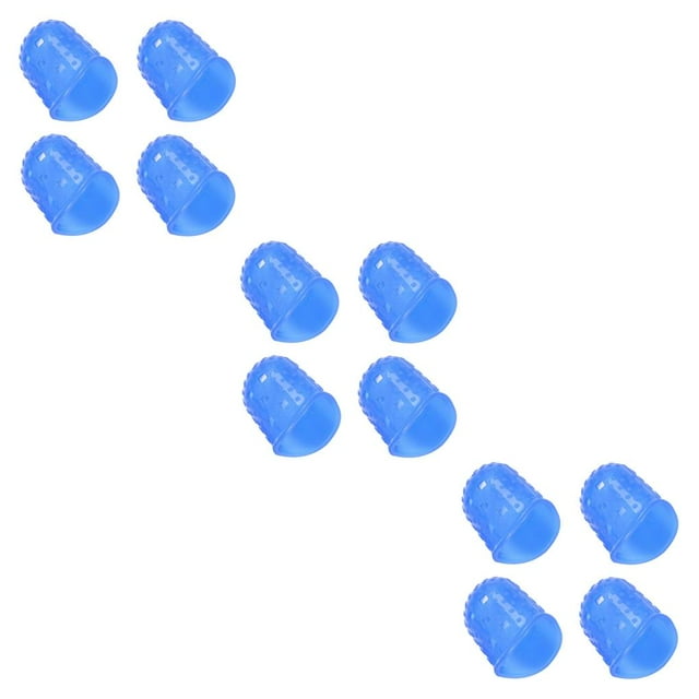ziyahi 4X Guitar Left Hand Protector Ukulele Guitar Fingertip Silicone Protective Cover dark blue S 3Set