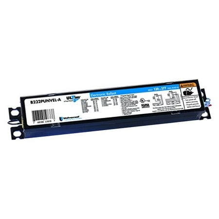 Universal Lighting Technologies B232IUNVHP-N010C Electronic Ballast, Fluorescent, T8, 2-Lamp, 32W, 120-277V