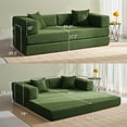 thumbnail image 3 of YINIX 78,6" Convertible Sofa Couch with 2 Pillows, Sleeper Sofa Bed for Living Room, Small Spaces, Green, 3 of 11
