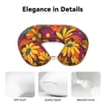 thumbnail image 4 of U-Shaped Pillow 11.8×9.8in With Pillow Core Comfortable Soft Invisible Zipper For Daily Travel Driving Office Groovy Flowers (25), 4 of 8
