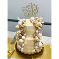 thumbnail image 4 of Khaki Balls Cake Topper Boho Grass Cake topper Khaki White Gold Pearl Balls Happy Birthday Cake Decorations for Wedding Baby Shower Birthday Boho Themed Party Supplies, 4 of 6