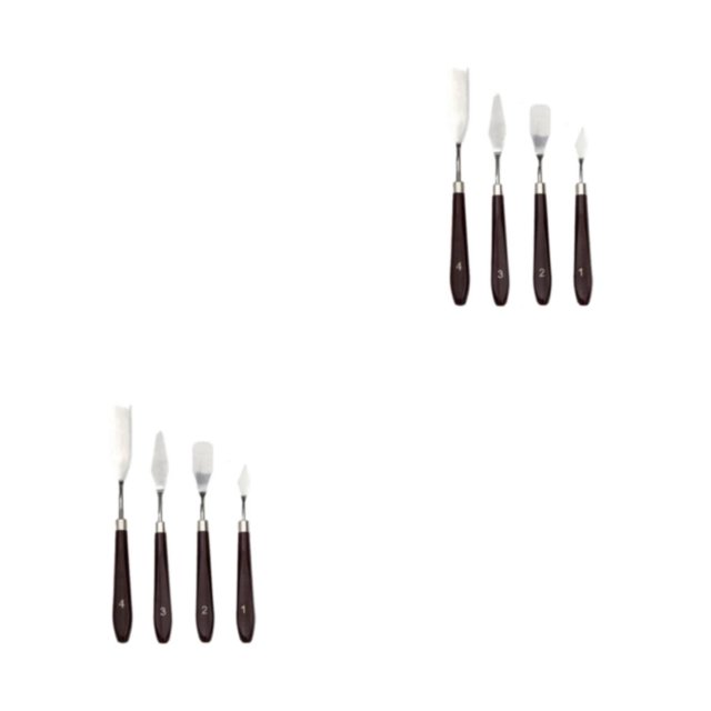 Speravity Cuchillo de paleta portátil y profesional para pintura al óleo Cuchillos de pintura al óleo Herramientas de arte Artista adecuado scr de caoba de 4 piezas 2piezas
