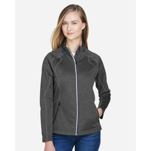 North End 78174 Women's Gravity Performance Fleece Jacket-Carbon Heather-XS
