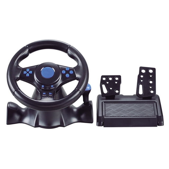 Controlador de vibración del volante de carreras ordenador USB volante del coche negro