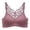 Purple, variant on Womens Large Size Beauty Back Wrap Latex No Steel Ring Ice Silk Sports Bra Gathering Underwear Black M